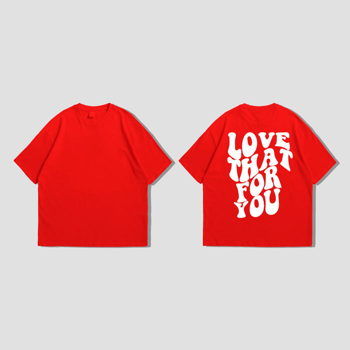 Love that for you red oversize drop shoulder t-shirt