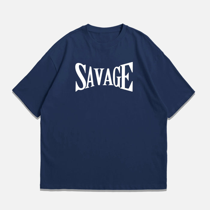 Blue savage oversize drop shoulder t-shirt