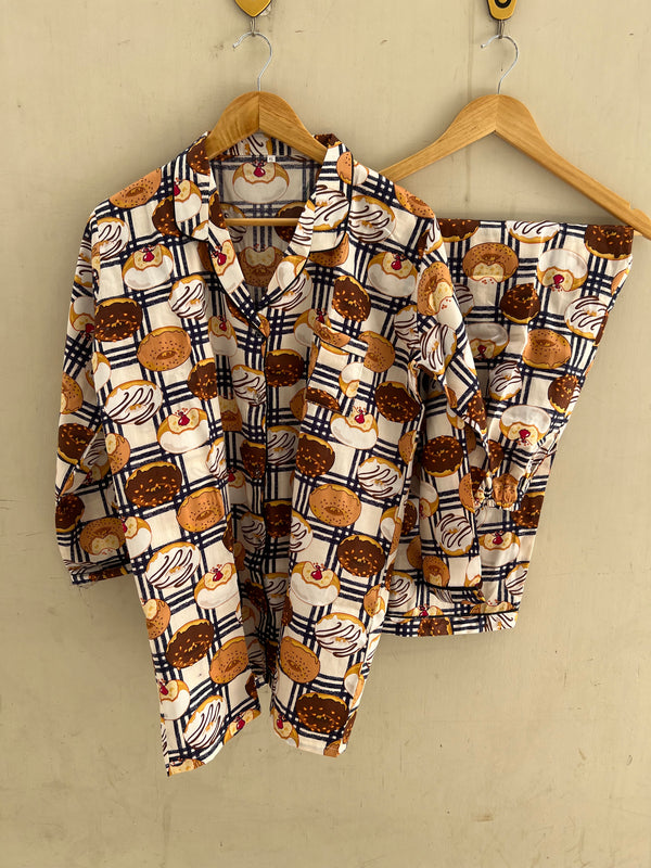 Donuts summer linen pj suit