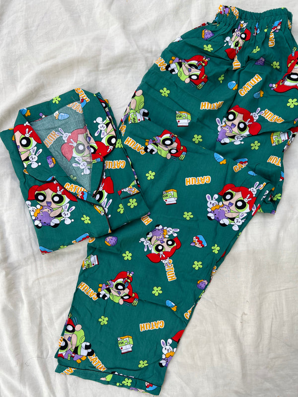 The Powerpuff girls summer linen pj suit