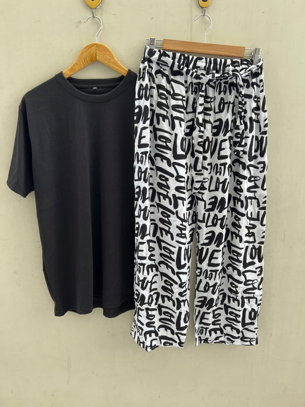 Love plazo t-shirt set
