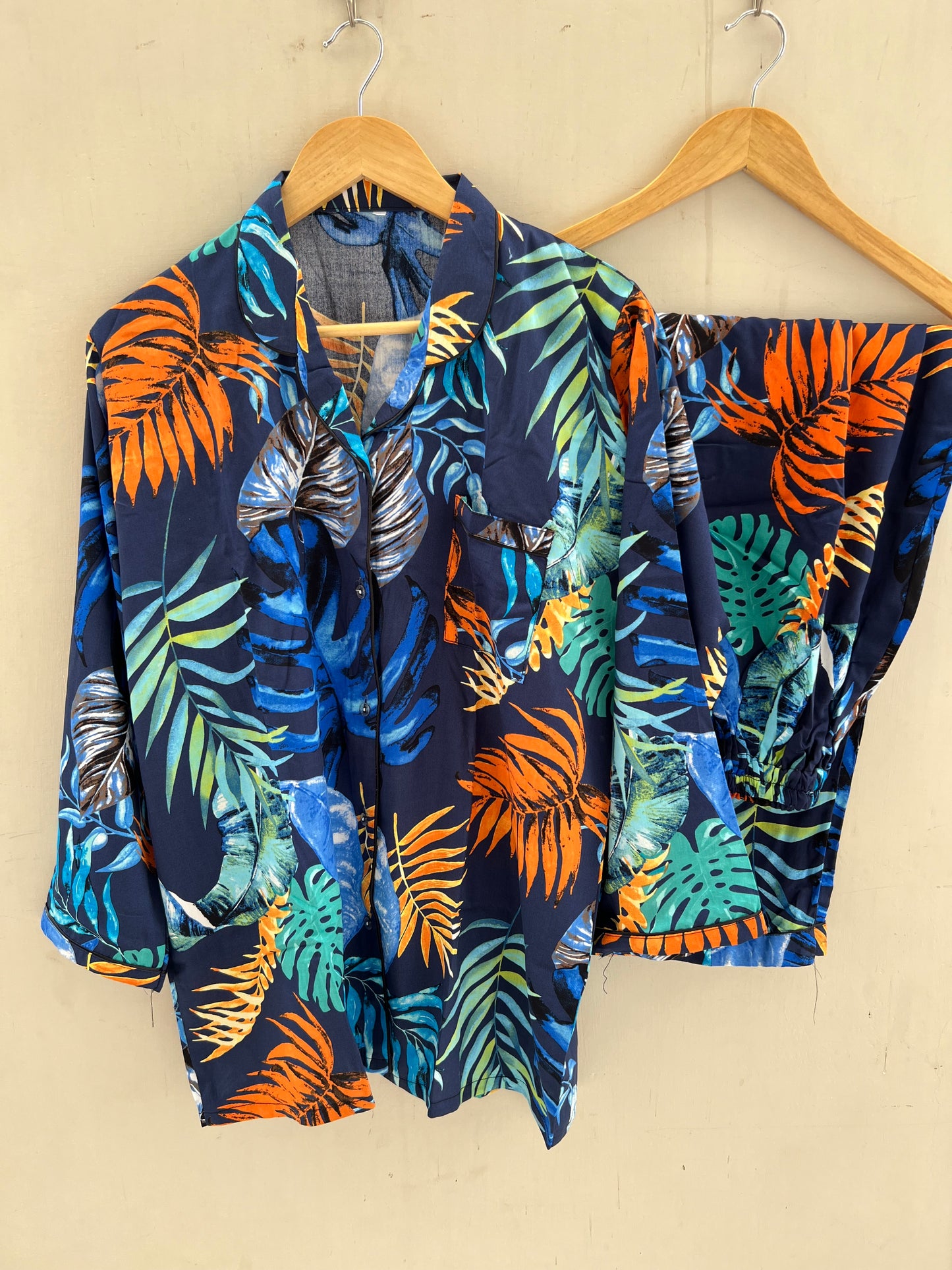 Jumbo leaves summer linen pj suit