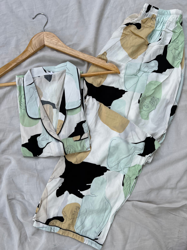 Zara pattern summer linen pj suit