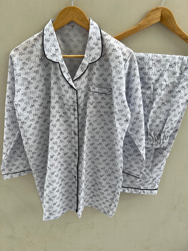 Cute cats summer cotton pj suit