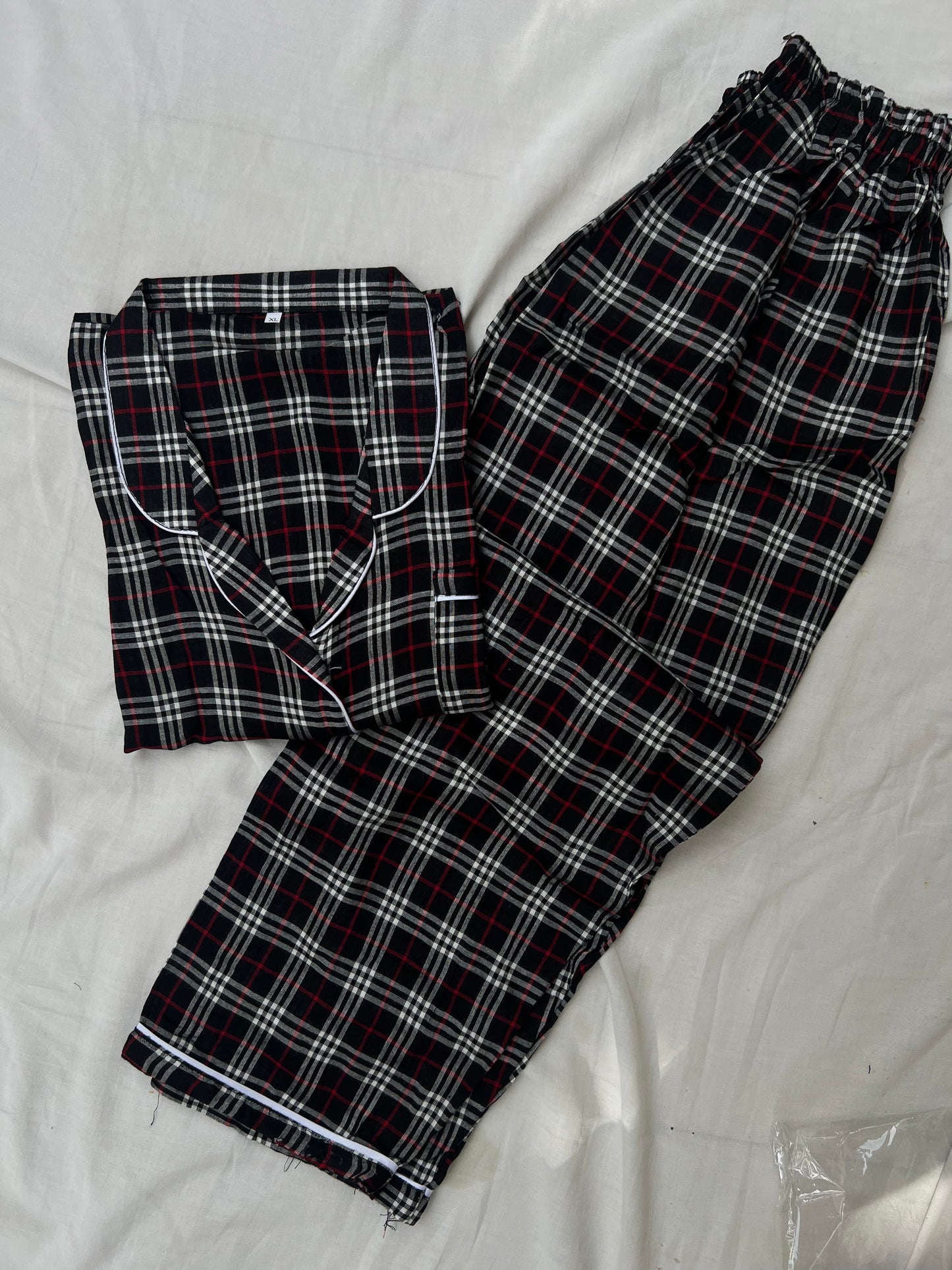 Black burberry cotton pj suit
