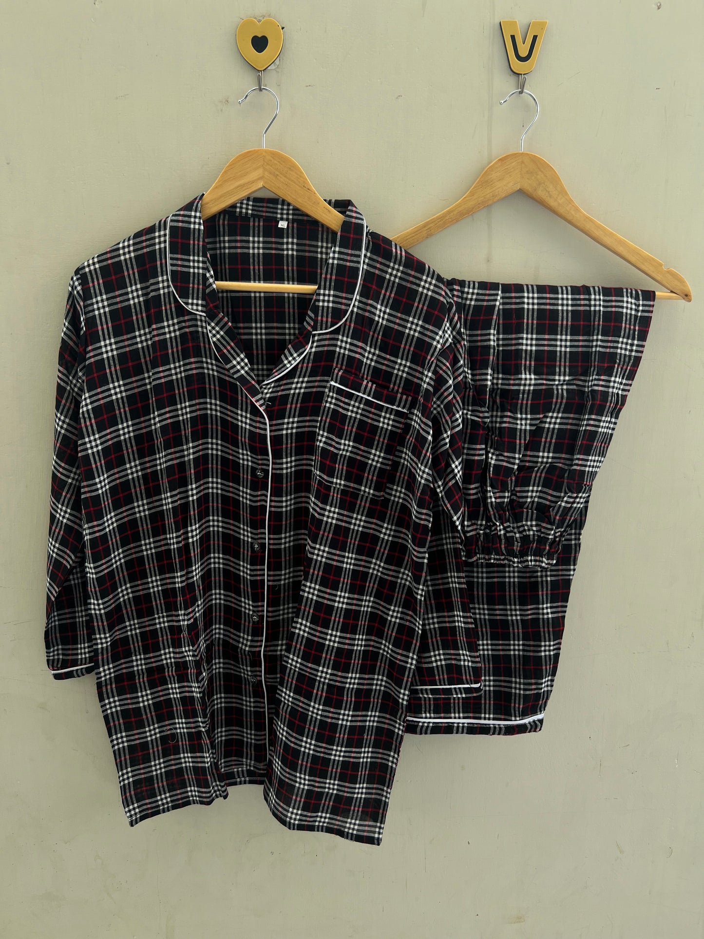 Black burberry cotton pj suit