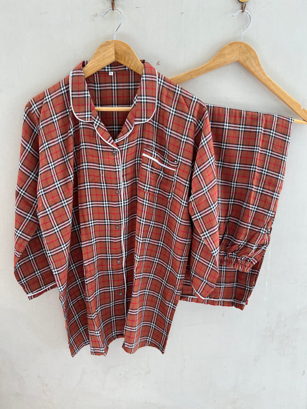 Camel Burberry cotton pj suit