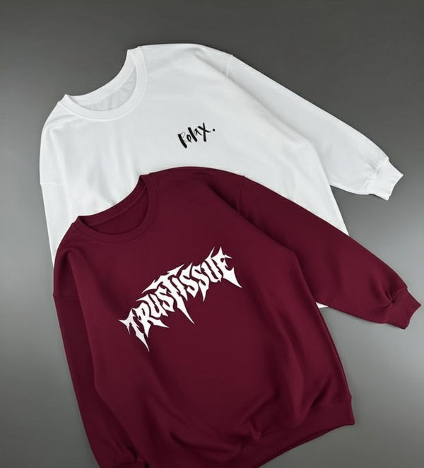 Pack of two sweatshirts (Maroon trust - white relax)