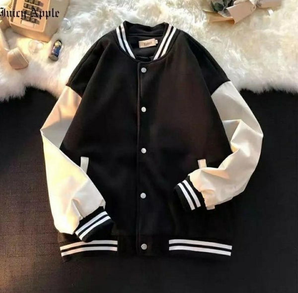 Black baseball varsity jacket