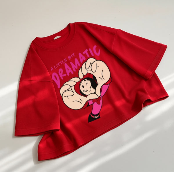 Dramatic olive oyl oversize drop shoulder t-shirt