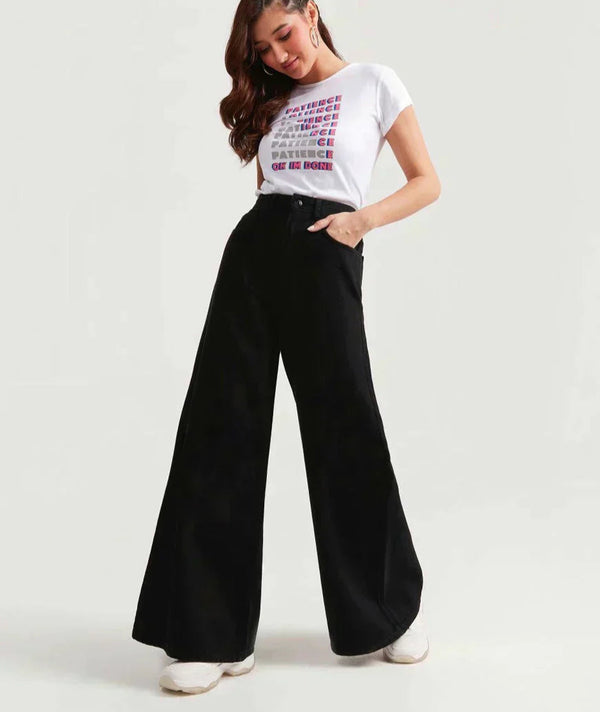 Black wide leg jeans