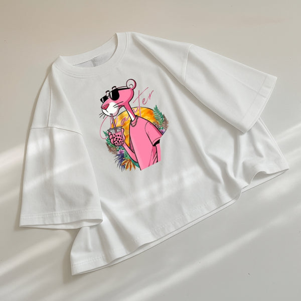 Pink panther oversize drop shoulder t-shirt