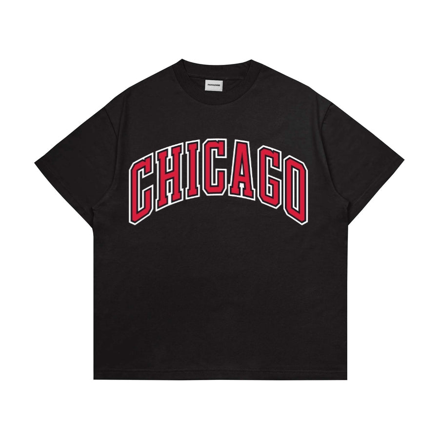 Black CHICAGO oversize drop shoulder t-shirt