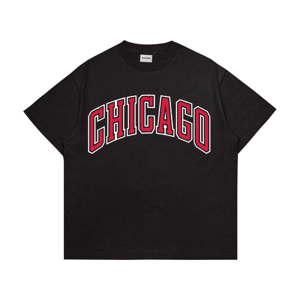 Black CHICAGO oversize drop shoulder t-shirt