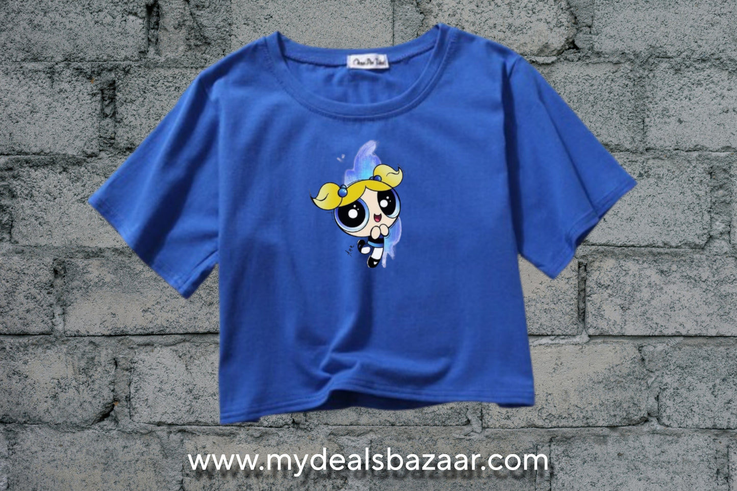 Royal bubbles crop t-shirt