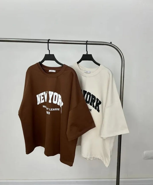 Pack of two oversize drop shoulder t-shirts (NY-NY)