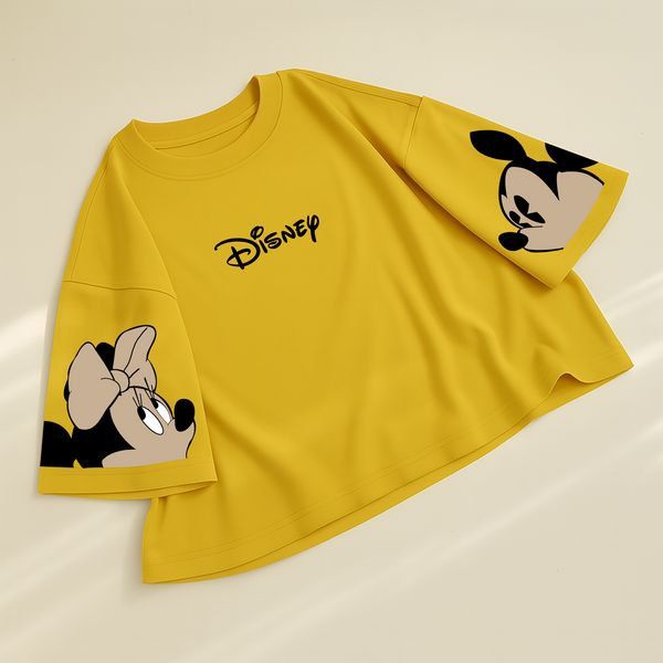 Yellow disney oversize drop shoulder t-shirt