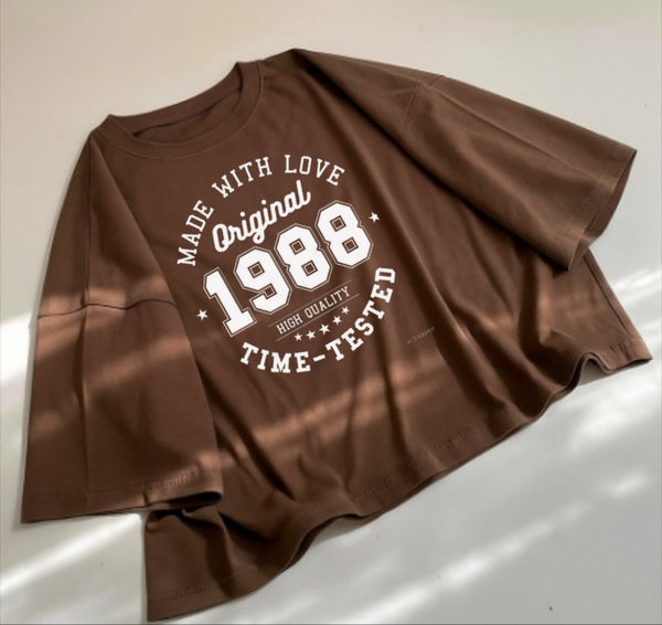 Brown 1988 oversize drop shoulder t-shirt