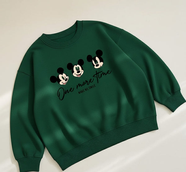 Green one more time mickey sweatshirt