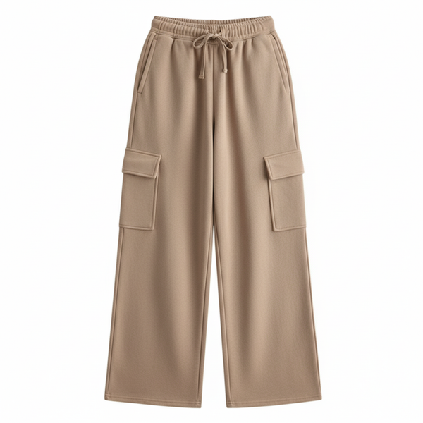 Light brown wide leg summers cargo trouser