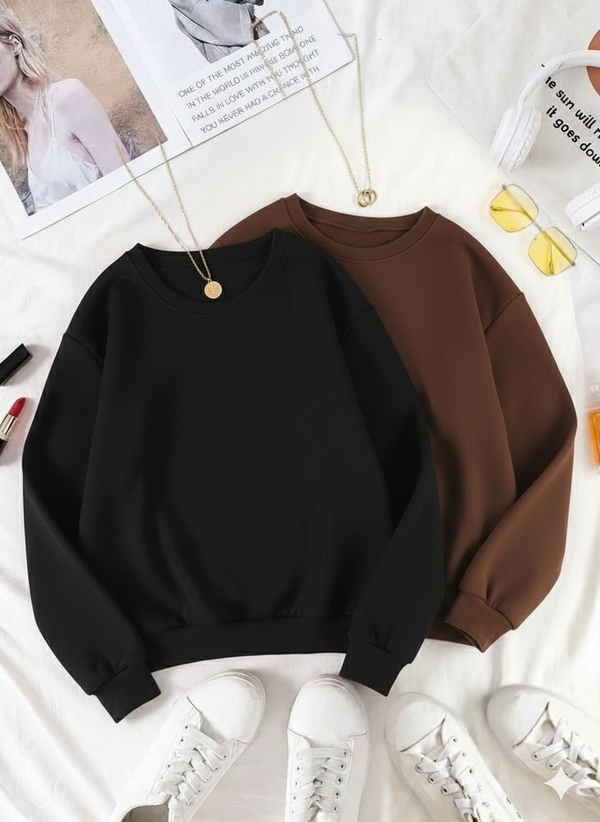 Pack of two plain sweatshirts (black - brown)