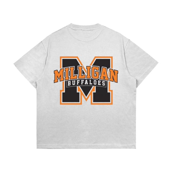 White MILLIGAN oversize drop shoulder t-shirt