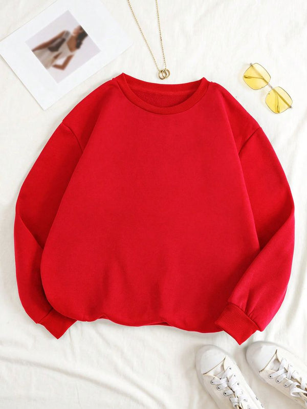Red plain sweatshirt