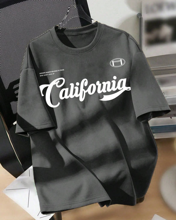 Grey california oversize drop shoulder t-shirt