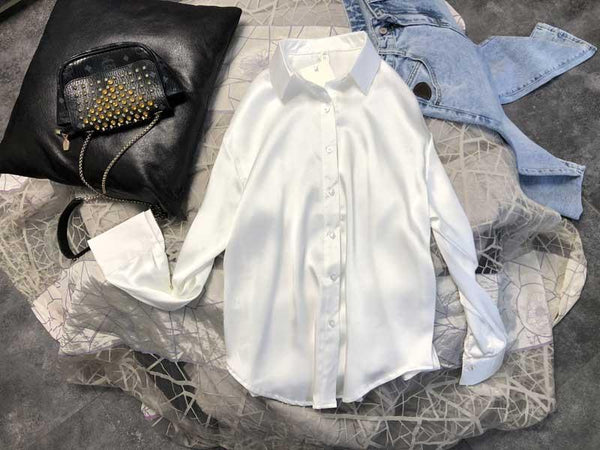 White button down silk shirt