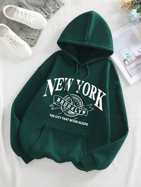 Green newyork kangro hoodie
