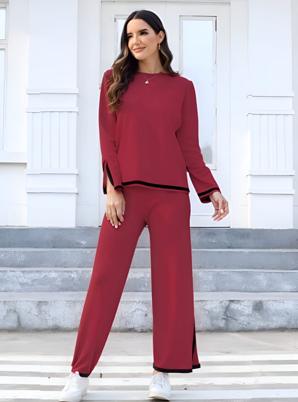 Maroon fleece coord set
