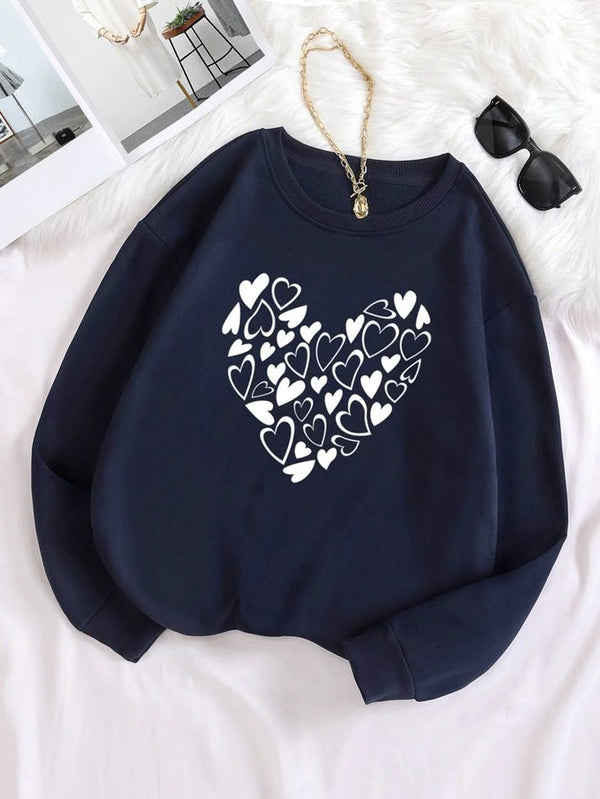 Navy blue big hearts sweatshirt
