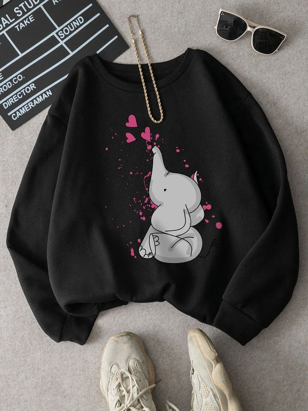 Black baby elephant sweatshirt