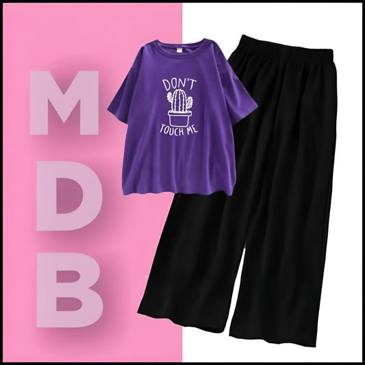 Purple don't touch with flapper trouser tracksuit