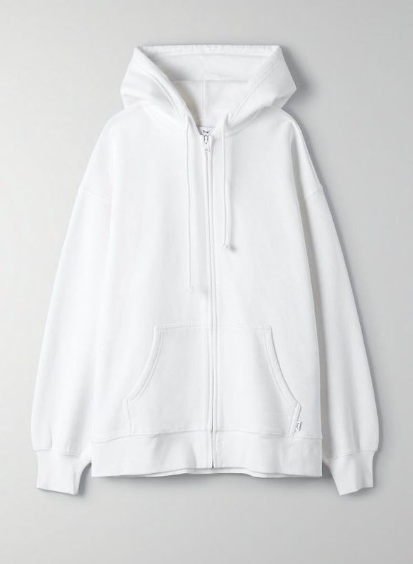 Solid white zipper hoodie