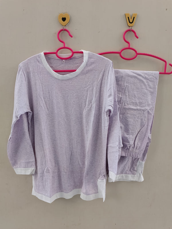 Lilac cotton jersey nightsuit