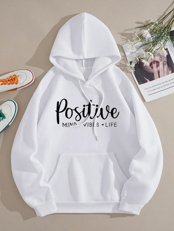 White positive kangro hoodie