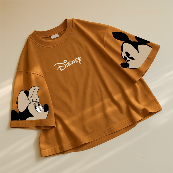 Light brown disney oversize drop shoulder t-shirt