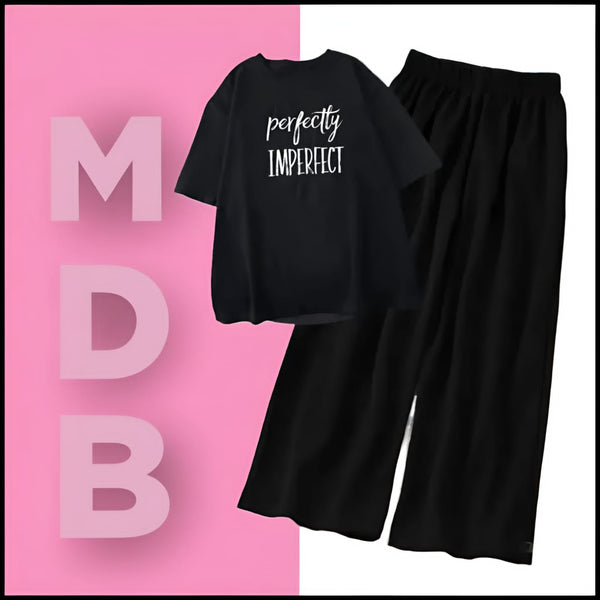 Blacl perfectly imperfect with flapper trouser tracksuit
