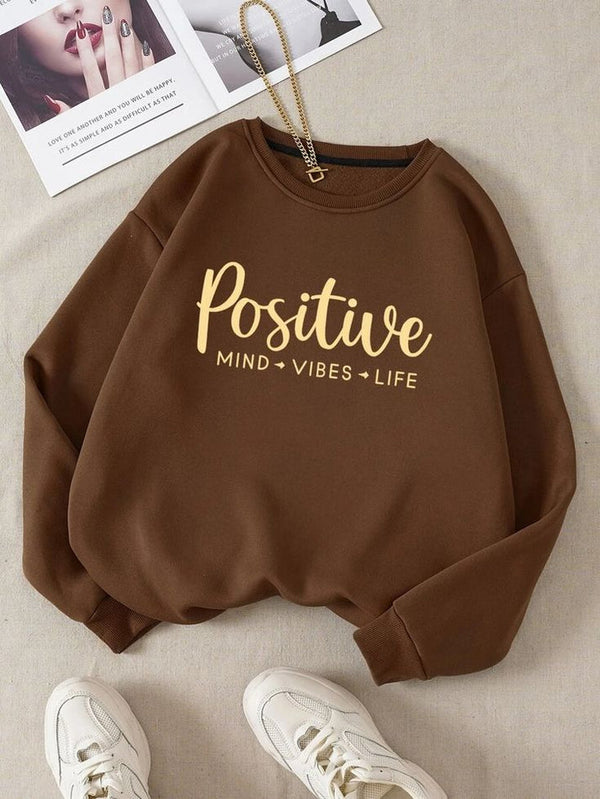 Brown positive vibes sweatshirt