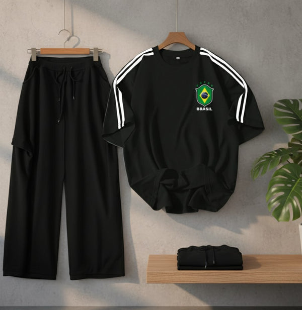 Brazil drop shoulder T-shirt with cargo trouser set