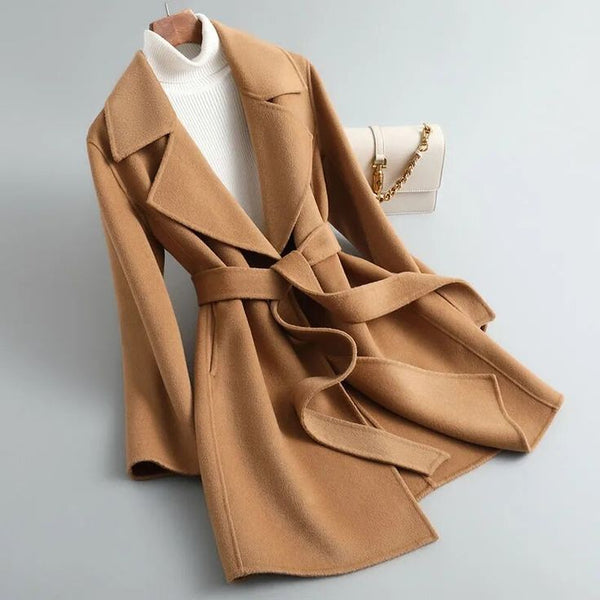 Camel Brown winters fleece coat for women