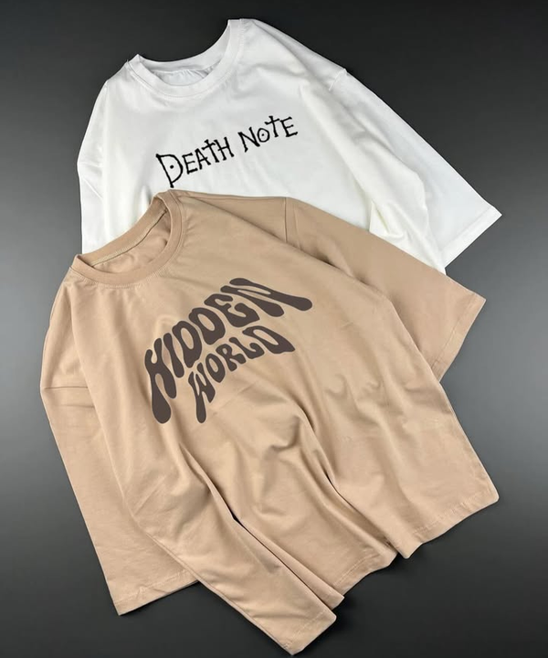 Pack of two drop shoulder oversize t-shirts ( skin hidden - wt deathnote)