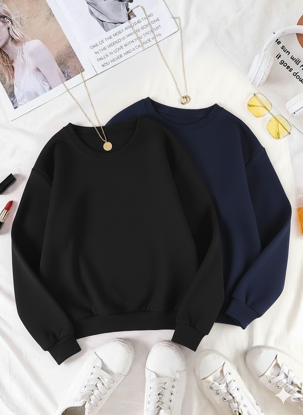 Pack of two plain sweatshirts (black - blue)