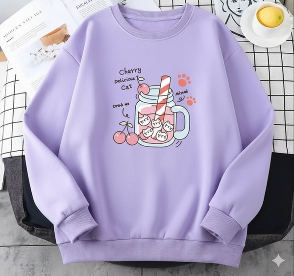 Lilac cherry delicious sweatshirt