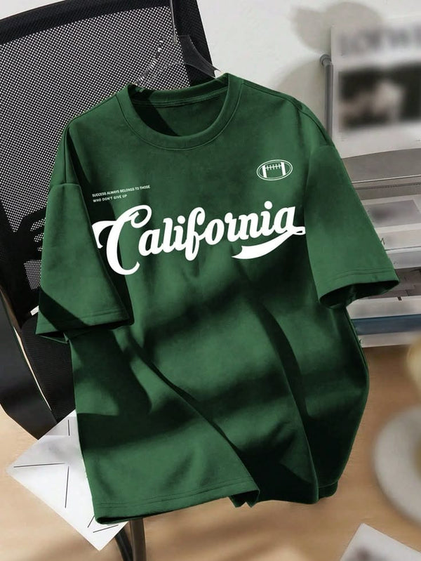 Green california oversize drop shoulder t-shirt