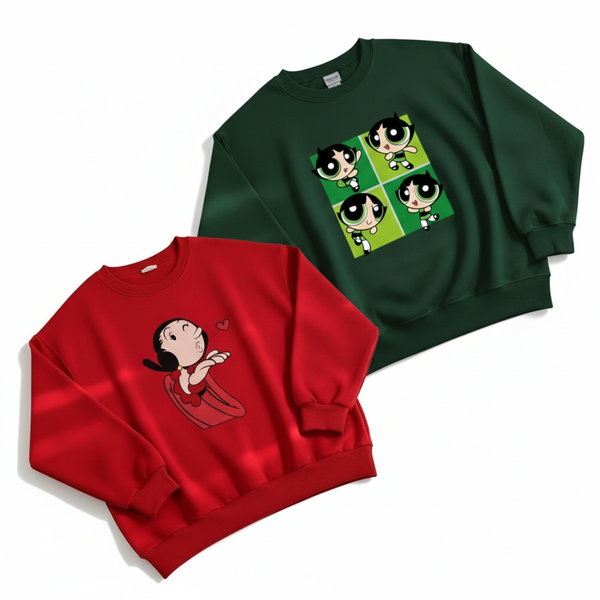 Pack of two sweatshirts (green buttercup - red oyl )