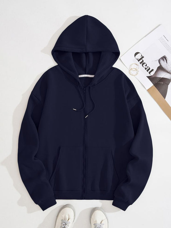 Navy blue zipper hoodie
