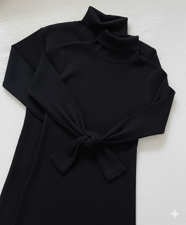 Pack of two ribbed turtleneck (black - black)