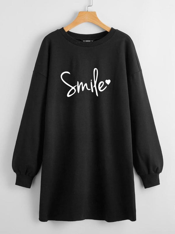 Black long sweatshirt smile